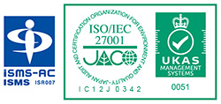 「ISO/IEC27001：2013」の認証を取得しております。